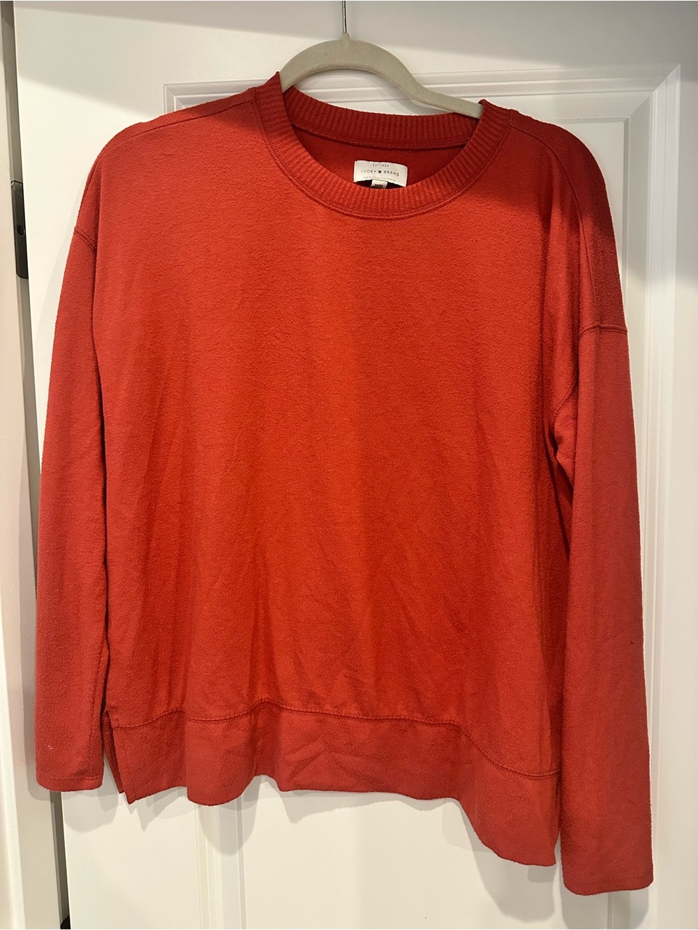 Lucky Brand Orange Crewneck Sweatshirt